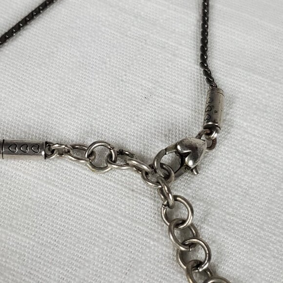 Brighton London Groove Lanyard Clip Necklace Silver Tone - Picture 7 of 8